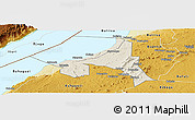 Shaded Relief Panoramic Map of Bugahya, physical outside
