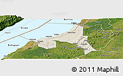 Shaded Relief Panoramic Map of Bugahya, satellite outside
