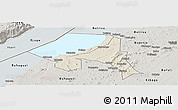 Shaded Relief Panoramic Map of Bugahya, semi-desaturated