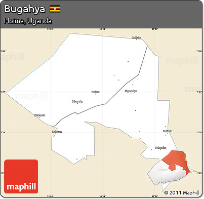 Classic Style Simple Map of Bugahya, single color outside