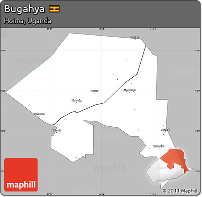 Gray Simple Map of Bugahya, single color outside