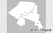 Gray Simple Map of Bugahya, single color outside
