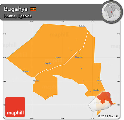 Political Simple Map of Bugahya, single color outside