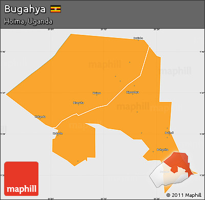 Political Simple Map of Bugahya, single color outside
