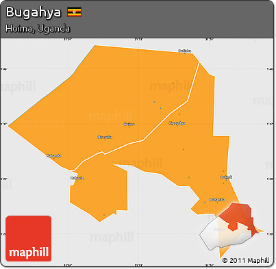 Political Simple Map of Bugahya, single color outside