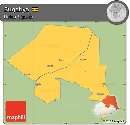 Savanna Style Simple Map of Bugahya, single color outside
