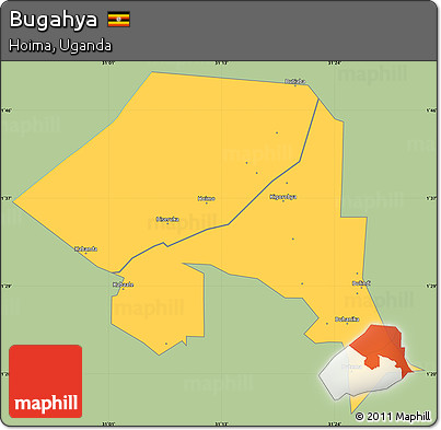 Savanna Style Simple Map of Bugahya, single color outside