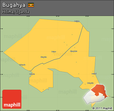 Savanna Style Simple Map of Bugahya, single color outside
