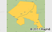 Savanna Style Simple Map of Bugahya, single color outside