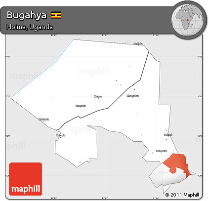 Silver Style Simple Map of Bugahya, single color outside