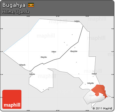 Silver Style Simple Map of Bugahya, single color outside