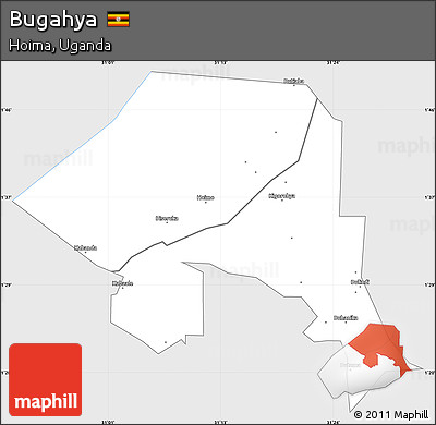 Silver Style Simple Map of Bugahya, single color outside