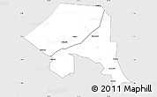 Silver Style Simple Map of Bugahya, single color outside