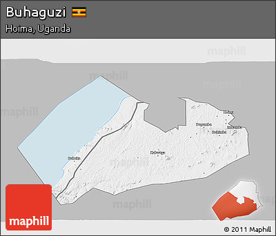 Gray 3D Map of Buhaguzi, single color outside
