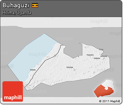 Gray 3D Map of Buhaguzi, single color outside