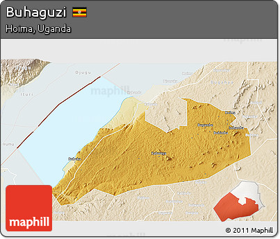Physical 3D Map of Buhaguzi, lighten
