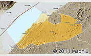 Physical 3D Map of Buhaguzi, semi-desaturated