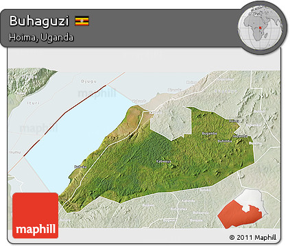Satellite 3D Map of Buhaguzi, lighten