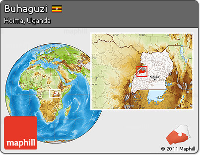 Physical Location Map of Buhaguzi, highlighted country, highlighted parent region
