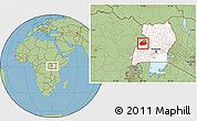 Savanna Style Location Map of Buhaguzi, highlighted country, highlighted parent region