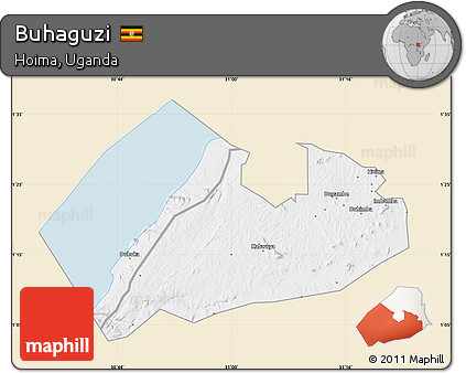 Classic Style Map of Buhaguzi, single color outside
