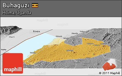 Physical Panoramic Map of Buhaguzi, desaturated