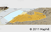 Physical Panoramic Map of Buhaguzi, semi-desaturated