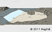 Shaded Relief Panoramic Map of Buhaguzi, darken