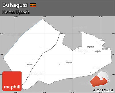 Gray Simple Map of Buhaguzi, single color outside
