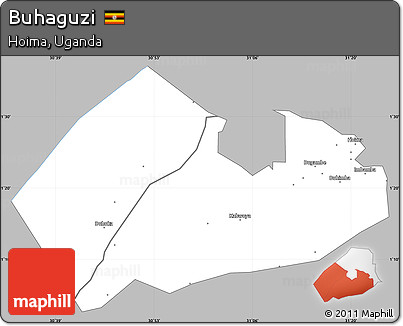 Gray Simple Map of Buhaguzi, single color outside