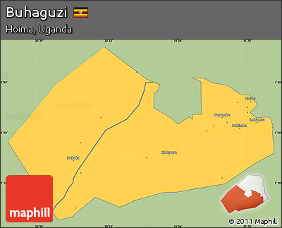 Savanna Style Simple Map of Buhaguzi, single color outside