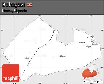 Silver Style Simple Map of Buhaguzi, single color outside