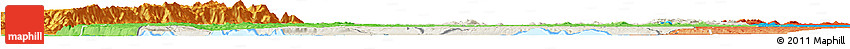 Shaded Relief Horizon Map of Hoima, political shades outside