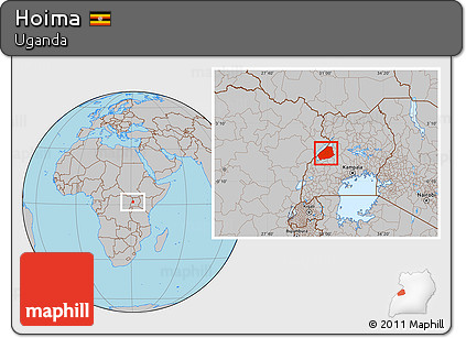 Gray Location Map of Hoima