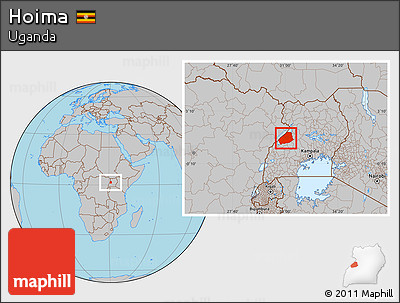 Gray Location Map of Hoima