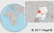 Gray Location Map of Hoima, highlighted country