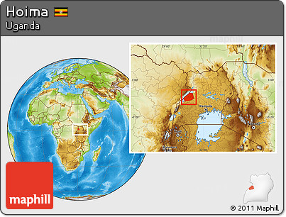 Physical Location Map of Hoima, within the entire country