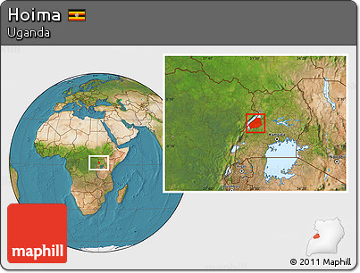 Satellite Location Map of Hoima