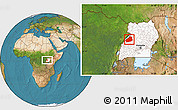 Satellite Location Map of Hoima, highlighted country
