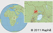 Savanna Style Location Map of Hoima, within the entire country