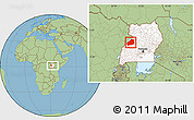 Savanna Style Location Map of Hoima, highlighted country, within the entire country