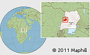 Savanna Style Location Map of Hoima, highlighted country