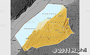 Physical Map of Hoima, darken, desaturated