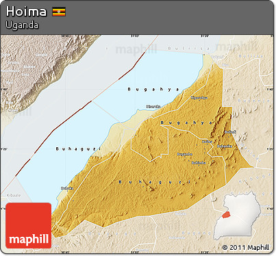 Physical Map of Hoima, lighten