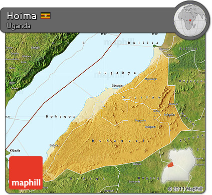 Physical Map of Hoima, satellite outside