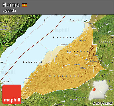 Physical Map of Hoima, satellite outside