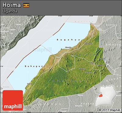 Satellite Map of Hoima, lighten, semi-desaturated