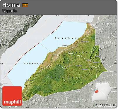 Satellite Map of Hoima, lighten, semi-desaturated
