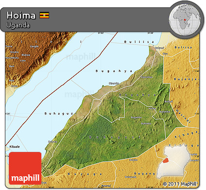 Satellite Map of Hoima, physical outside