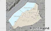 Shaded Relief Map of Hoima, darken, semi-desaturated